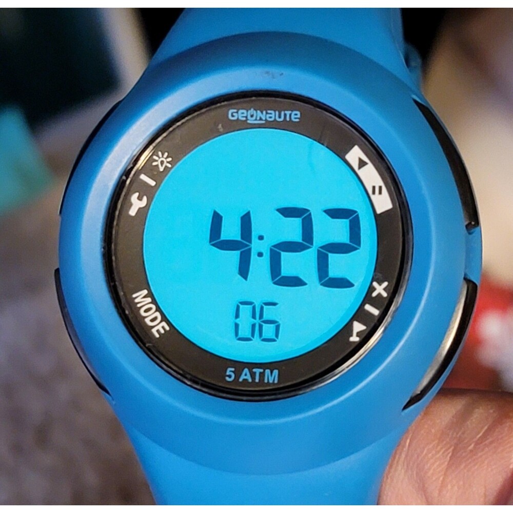 Unisex Geonaute Sport Black Dial Blue Case Silicone Band Digital Watch 02 - Picture 6 of 9